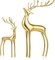 Christmas Deer Pure Copper Heavy Reindeer Ornaments for Home Decor Accents Living Room Office Bookself Tabletop Mantle Christmas Decoration, Gold